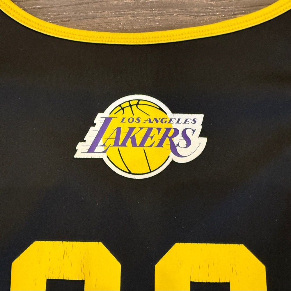 LeBron James #23 Lakers Jersey – Lightning Bolt Black/Yellow, Men’s Large - Picture 7 of 10